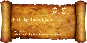 Pality Dorottya névjegykártya